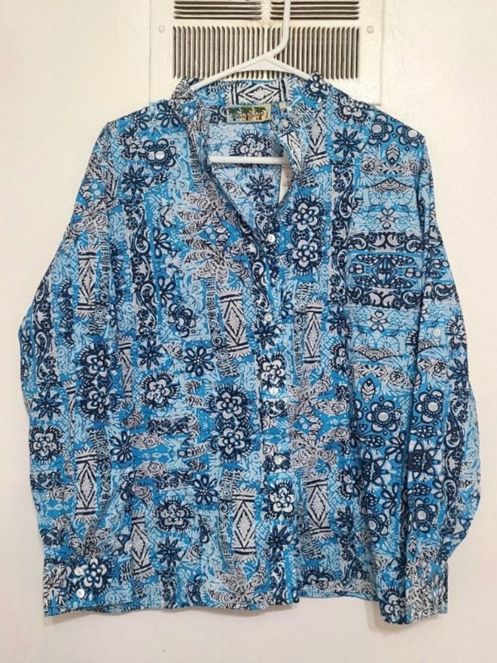 Floral 3/4 Sleeve Button‑Up